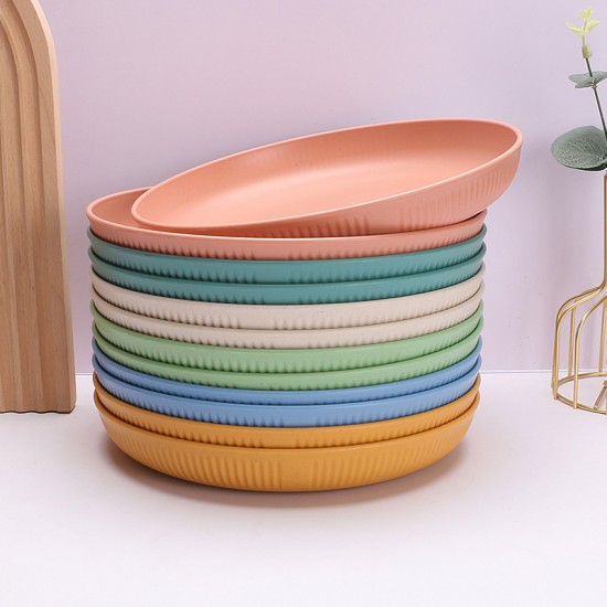 Ensemble de disque d’amazon assiettes à paille de blé assiettes à manger maison assiettes à manger occidentales pâtes steak salade assiettes à fruits