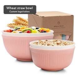 Paille de blé bol de riz 13cm salade familiale 15 bols bol de céréales bol à pâte à bulle à grain vertical créatif 4 bols ensemble boîte cadeau