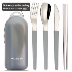 304 acier inoxydable table pliable extérieur portable salade couteau fourchette cuillère baguettes ensemble student outdoor camping table