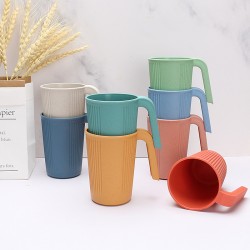 Amazone tasses de paille de blé boire boire tasses de café maison grain verticale avec poignée tasses brosser les dents rincer la bouche tasses
