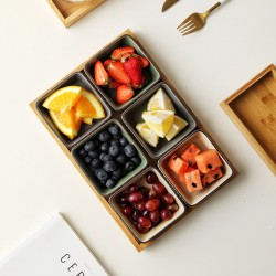 Créatif snack bols maison split split plateau salon table de thé thé de l’après-midi compote de fruits séché snack vaisselle pour salle à manger