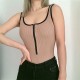 European and American Amazon cross-border foreign trade women's summer border-stitched color-saturated sexy zipper top knitted one-piece dress wholesale