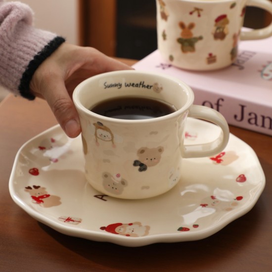 Creative cartoon tasse en céramique de lait coréen tasse fufu maison mignon boire tasse de lait petit déjeuner tasse de café