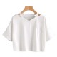 In Stock European Women's Fashion Spring/Summer IN Style Cross-Straps Open-Back Solid Color High-Waisted Tight Sleeve Base Top for Wholesale