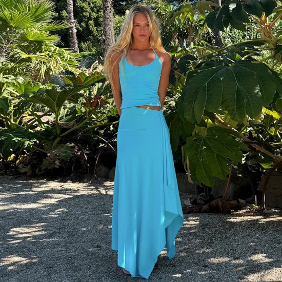 In Stock Cross-border European/American 2025 Summer High-end Elegant Formal Dress with Single Lapel, Fitted and Open Sleeve Sequin Overlapping Dress