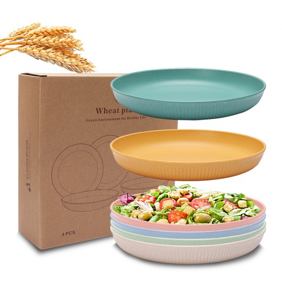 Transfrontalier de paille de blé plat plat de repas à la maison plat de salade de pâtes snack de fruits boîte de cadeau emballage boîte de stockage