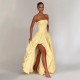 Spot-on wholesale of 2025 summer European and American high-end style plain-color strapless fitted pleated ball gown for women