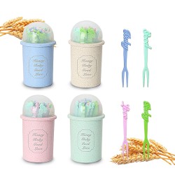 Fourche à fruits en plastique maison gâteaux snacks snacks petite fourchette cartouche de blé idées cadeaux mi-automne gâteau de lune