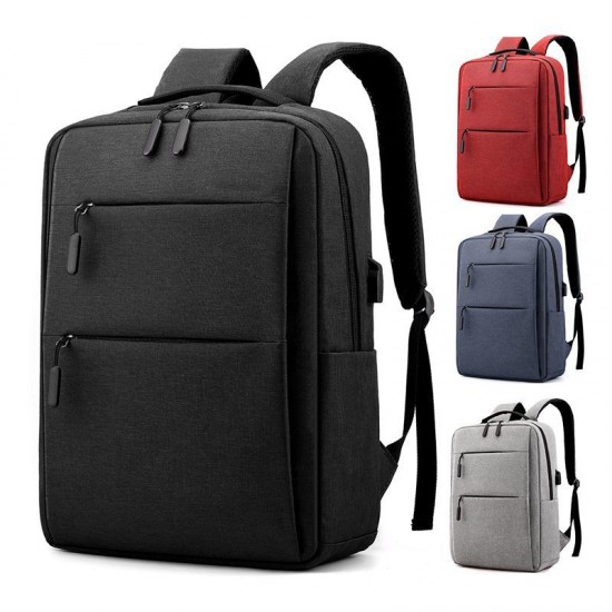 Large Capacity Double Shoulder Backpack Fashionable Multi-functional USB Laptop Bag Commuting