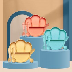 Ensembles de plats pour enfants dessins animés blé diviser plats plats avec accessoires cuillère et fourchette set creative catclap plats cadeaux