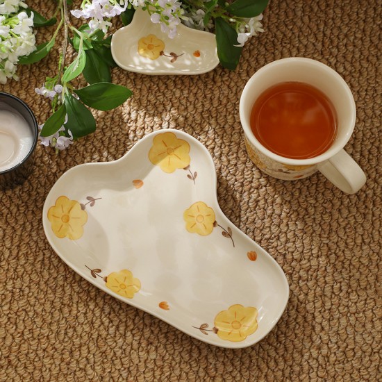 Spécial beau plat petit déjeuner sens cérémonial beau plat petit déjeuner haut niveau d’apparence pour la maison céramique dessert plat à gâteau