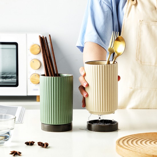 Oeillette asphalte baguettes cylindres cuisine en céramique rangement multifonctionnel pot chopes chopes cuillère à fruits couteau et fourchette rangement seau rangement de cuisine