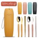 304 acier inoxydable portable ensemble de vaisselle étudiant haute apparence horizontale pliable cuillère fourche paupiers 3pcs pour pique-nique de bureau