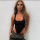 In Stock 2025 Cross-border Women's Clothing Fashion Spring-Autumn Stylish Sexy Chest-Neck Letter T-shirt as Base Layer for Wholesale