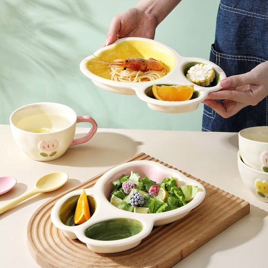 2023 nouveau créatif ins vent tulipe maison céramique cartable carte carte générale bol tasses set combiné plateau