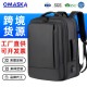 Cross-border men's double shoulder bag - waterproof leather bag for business, large capacity backpack for commuting, double shoulder bag for men