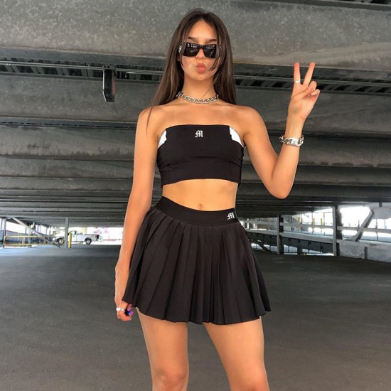 In Stock European High-End Foreign Trade Summer Solid Color Sleeveless Lace Transparent Tight Sleeve Base Top for Wholesale