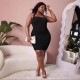 Spot-on wholesale of European and American cross-border autumn-winter women's casual high-neck pure-color long-sleeved base layer dress for foundation