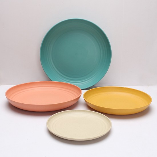 Paille de blé 23 plats plats multi-spécifications plat de repas ménage 25 grands disques snacks de fruits soucoupe d’os crachant fruits secs snack plate