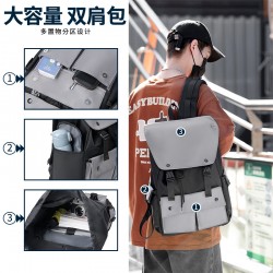 New Dual-Shoulder Bag Large Capacity Leisure Business Backpack High Appearance Quality Backpack Women College Student Backpack Leisure Dual-Shoulder Bag